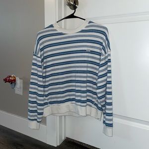 striped crewneck blue and cream